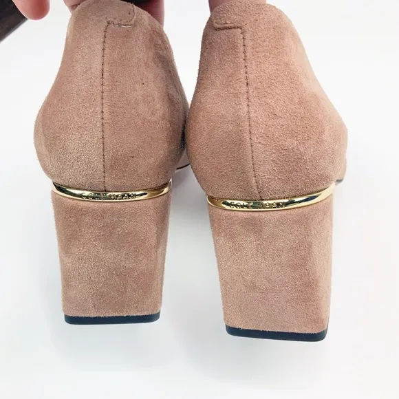 Cole Haan Laree Blush Suede Block Heel Pump 9C