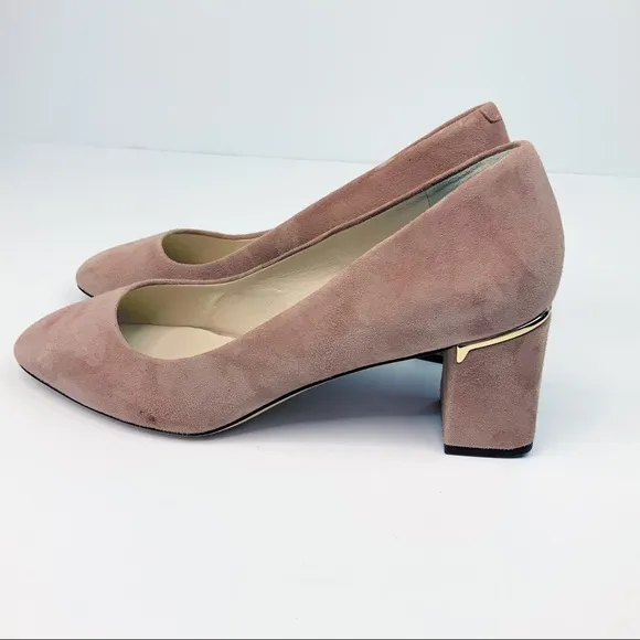 Cole Haan Laree Blush Suede Block Heel Pump 9C