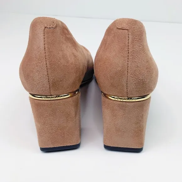 Cole Haan Laree Blush Suede Block Heel Pump 9C