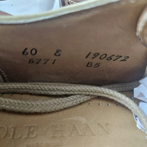 Cole Haan Men’s Oberlin Vanilla/Oak Leather Oxford Shoe Size 6E