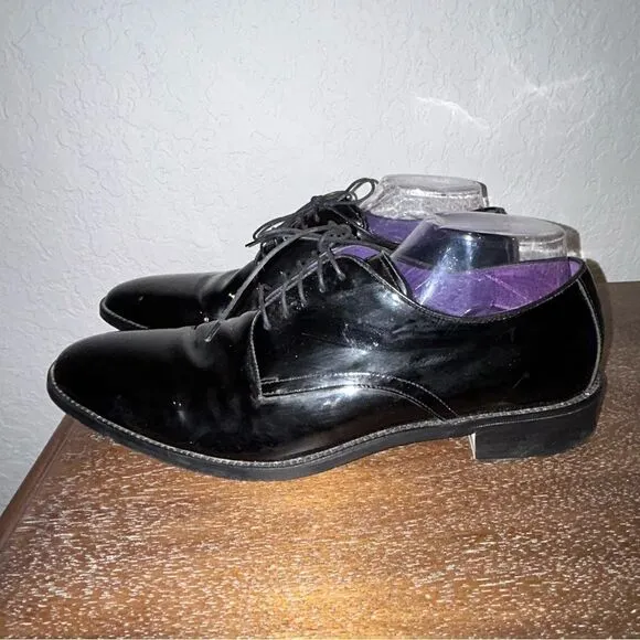 Cole Haan Patent Leather Lace Up Oxford Dress Shoes