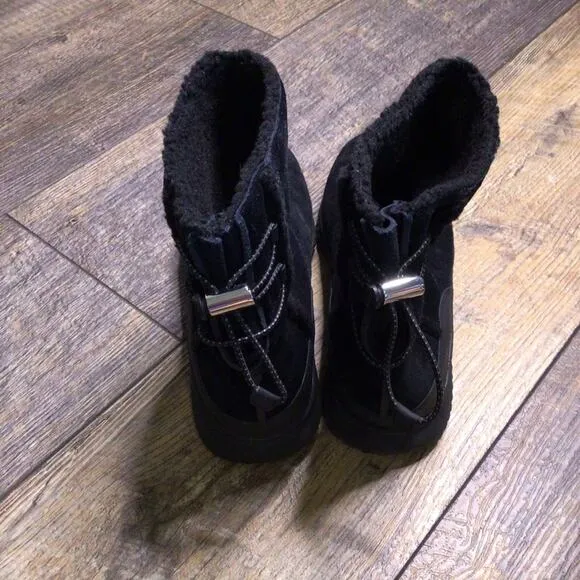 Cole Haan Studio Grand Black Suede Waterproof Winter Ankle Boots Size 7