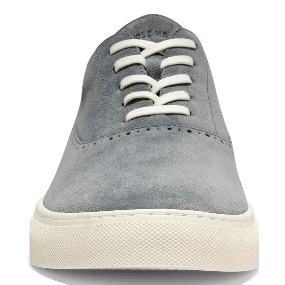 Cole Haan Winslow Plain Toe Sneaker, Grey Suede, Size 8.5 Mens Shoes MSRP $160
