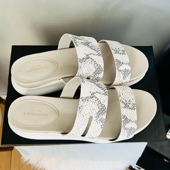 COLE HAAN ZeroGrand Slide Sandal, Ivory/White, Beach Summer Sandal, Size 9.5 NWT