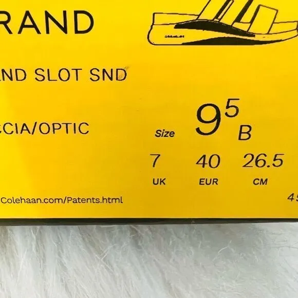 COLE HAAN ZeroGrand Slide Sandal, Ivory/White, Beach Summer Sandal, Size 9.5 NWT