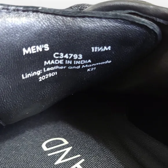 Cole Haan Zerogrand Woven Leather Oxfords Sneakers Black White Tan 11.5