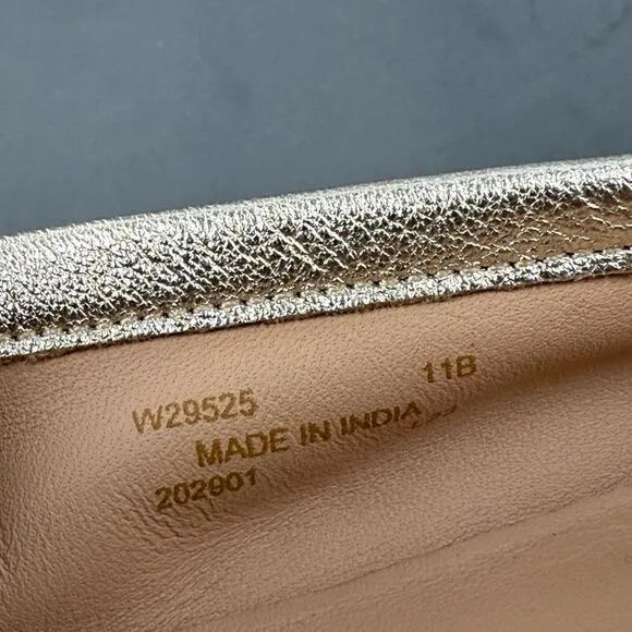 Cole Haan Seaboard Metallic Leather Espadrille Ballet Flats shoes women size 11