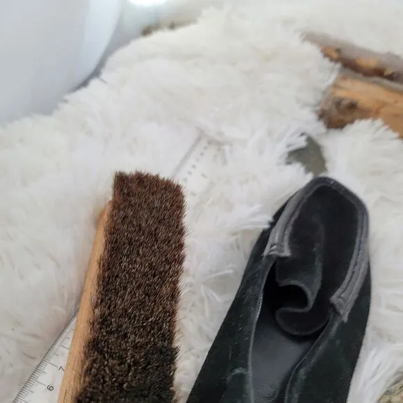 Cole haan black suede moccasin with patent trim