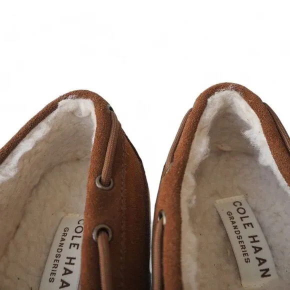 Cole Haan GrandPro Rally Shearling Slip-on Suede Moccasin Brown C34586 Men's 11M