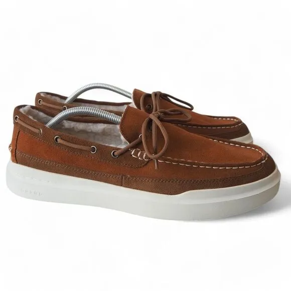 Cole Haan GrandPro Rally Shearling Slip-on Suede Moccasin Brown C34586 Men's 11M