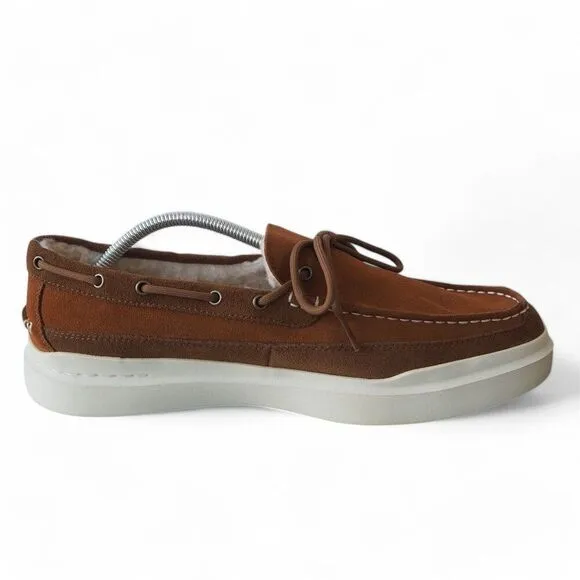 Cole Haan GrandPro Rally Shearling Slip-on Suede Moccasin Brown C34586 Men's 11M