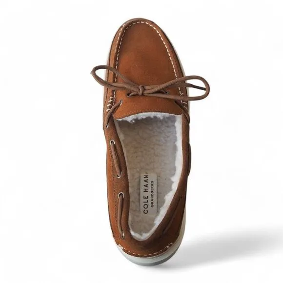 Cole Haan GrandPro Rally Shearling Slip-on Suede Moccasin Brown C34586 Men's 11M