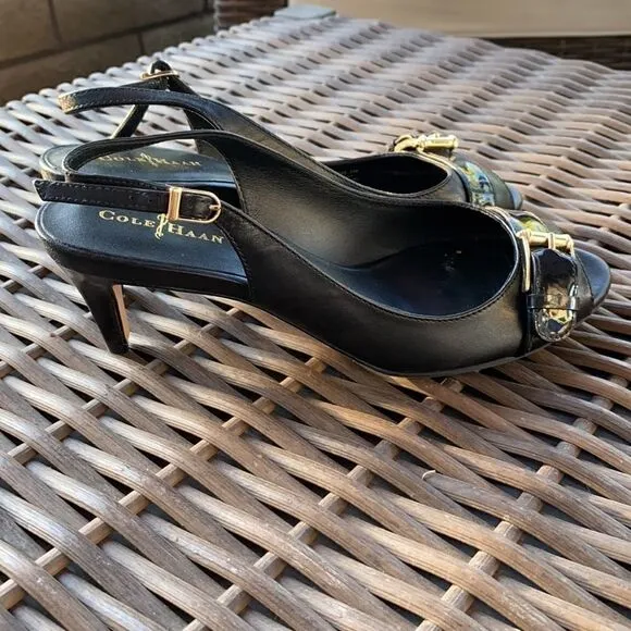 Cole Haan NikeAir Judy Slingback Leather Shoes 7.5