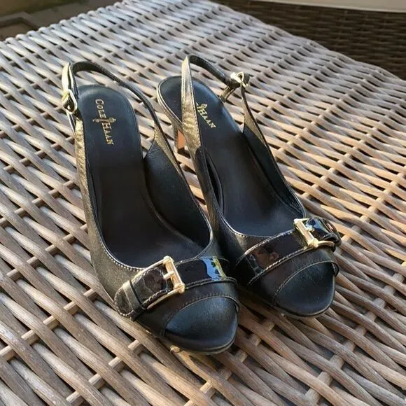 Cole Haan NikeAir Judy Slingback Leather Shoes 7.5