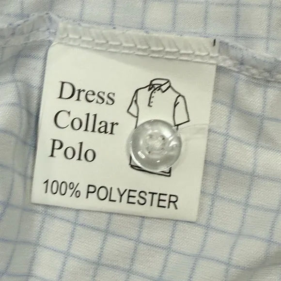 Collars &amp; Co Men's Original Dress Collar Polo Shirt Thin Blue Check SZ XL NWOT