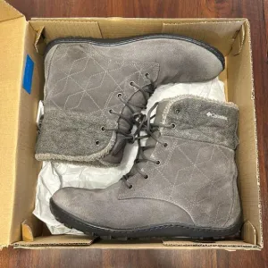 Columbia Grey Powder Summit Shorty Wool Lace Up Boots Women’s US 9