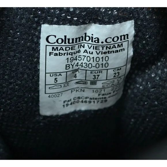 Columbia Waterproof‎ Boots Youth 5 Bugaboot Celsius Black Lace Up BY4430-010