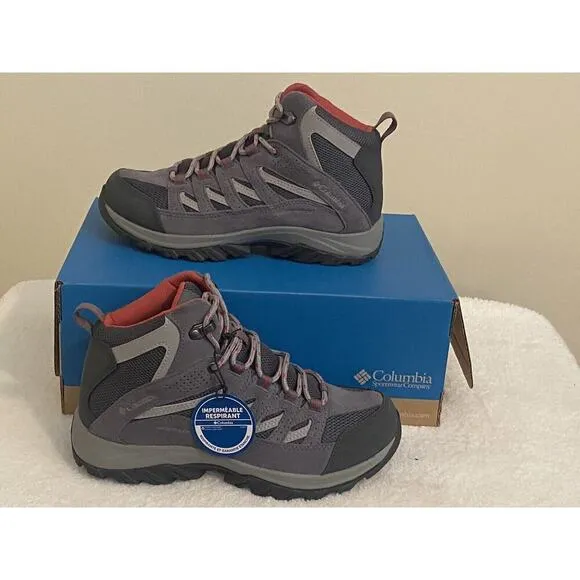 Columbia Women’s Crestwood Mid Waterproof Hiking Boot Graphite Mesh Size 8