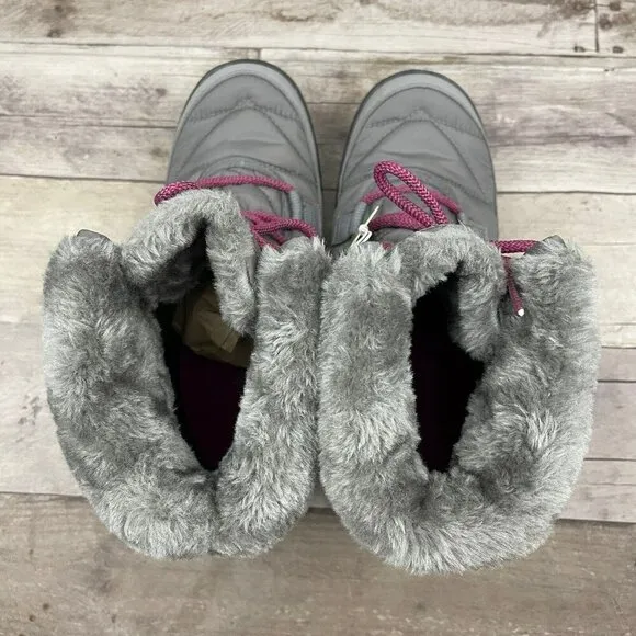 Columbia Youth Minx Shorty Waterproof Winter Boots Girls US 7 Gray