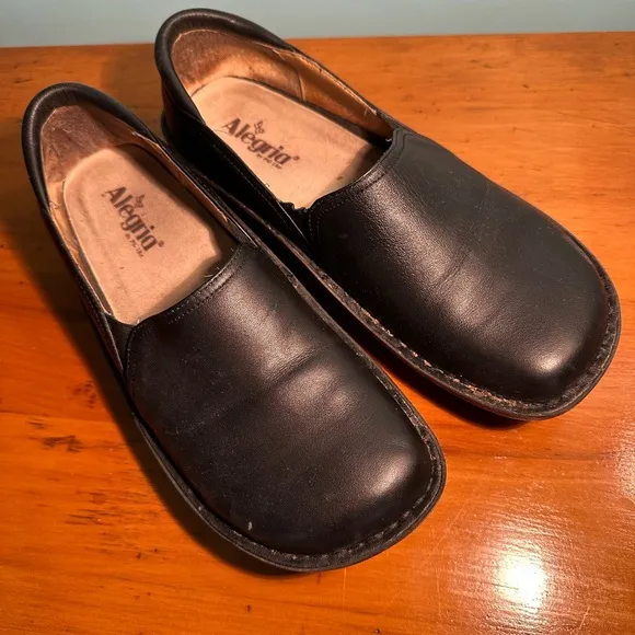 Comfy Black Alegria Nonslip Slip-Ons ~ 42