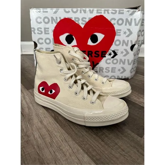 Comme Des Garcons PLAY X Converse Unisex Chuck Taylor High Top Sneakers