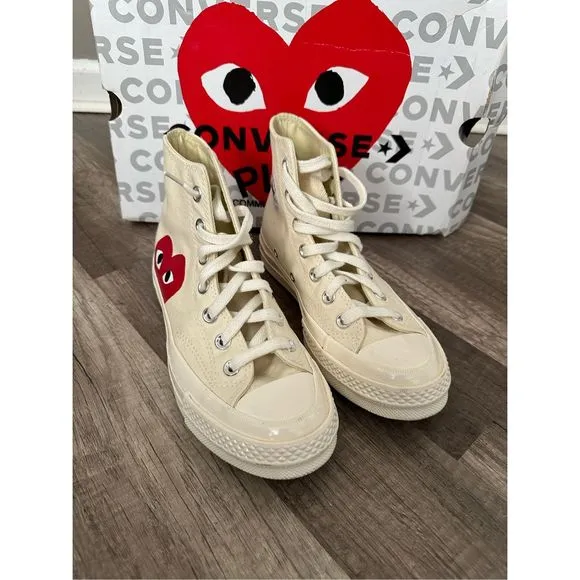 Comme Des Garcons PLAY X Converse Unisex Chuck Taylor High Top Sneakers