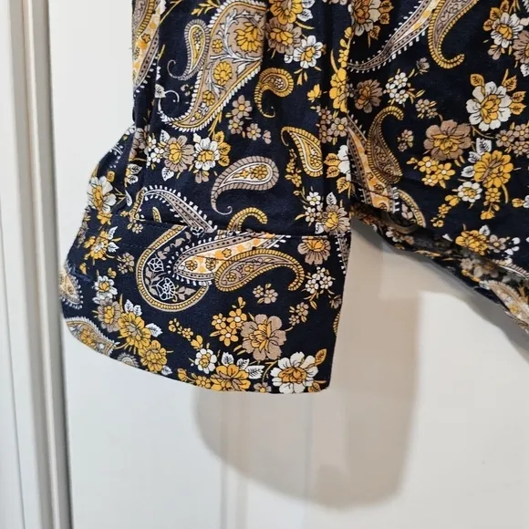 CONSEQUENCE Slim fit size small men Paisley shirt.