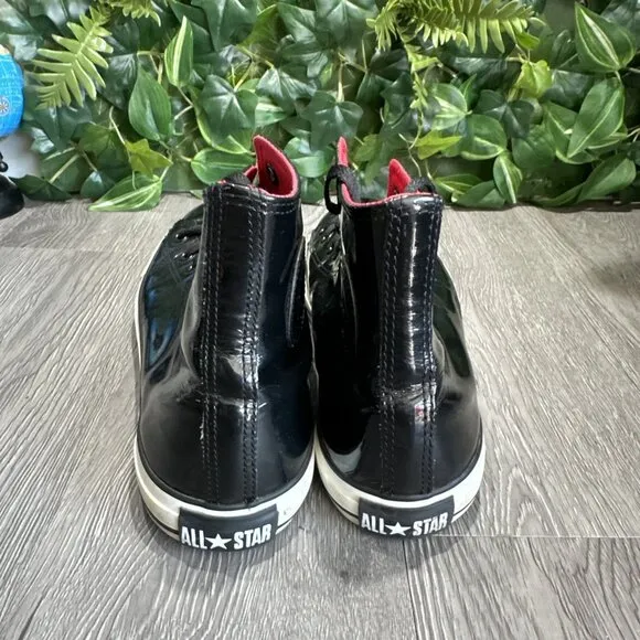 Converse All Star Chuck Taylor Hi Top Shoes Size 12 Black Patent Leather 111131