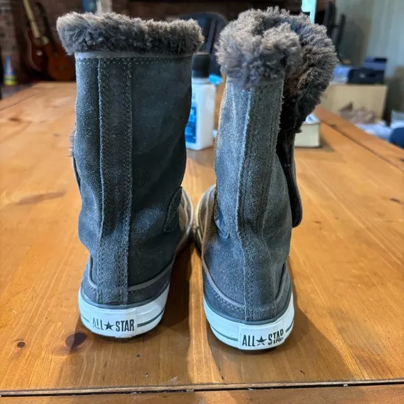Converse All star womens Beverly faux fur winter boots gray 6