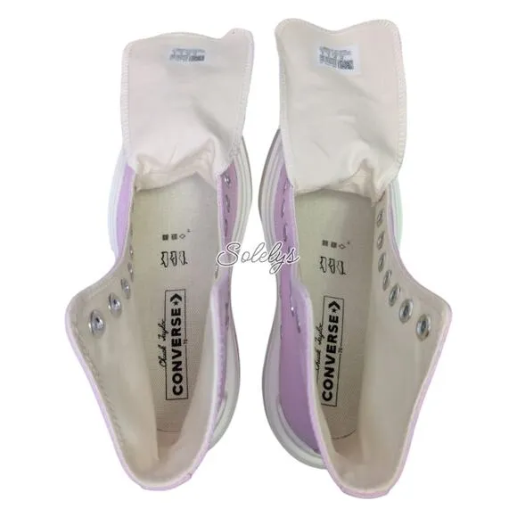 Converse Chuck 70 De Luxe Wedge Platform Stardust Lilac Pink Womens 5 New In Box