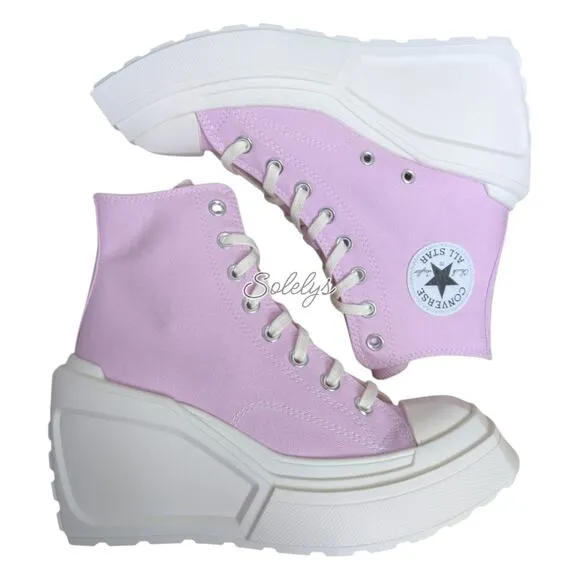 Converse Chuck 70 De Luxe Wedge Platform Stardust Lilac Pink Womens 5 New In Box