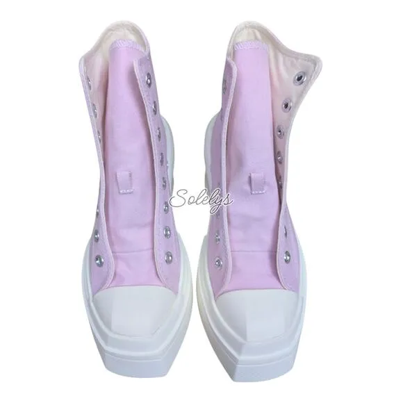 Converse Chuck 70 De Luxe Wedge Platform Stardust Lilac Pink Womens 5 New In Box