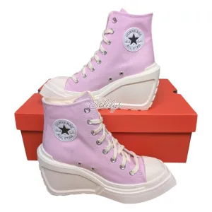 Converse Chuck 70 De Luxe Wedge Platform Stardust Lilac Pink Womens 5 New In Box