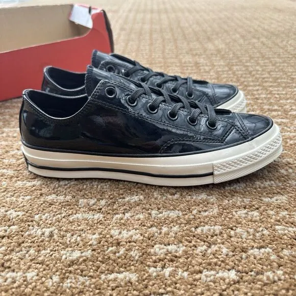 Converse Chuck 70 Ox Black Patent Men's Athletic Shoes 162438C Size 6.5