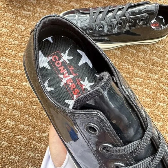 Converse Chuck 70 Ox Black Patent Men's Athletic Shoes 162438C Size 6.5
