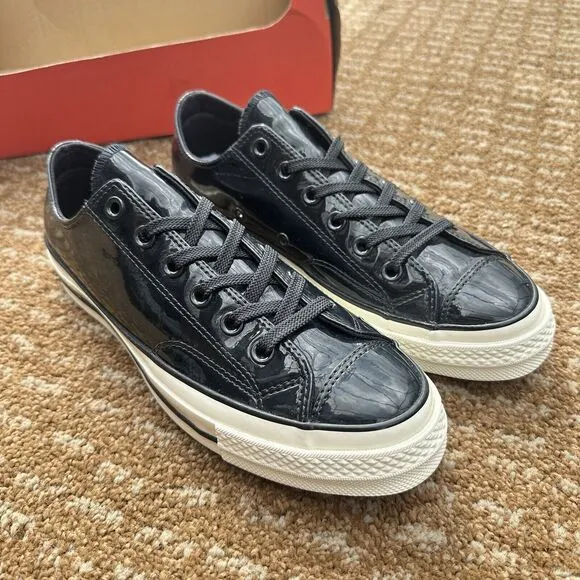 Converse Chuck 70 Ox Black Patent Men's Athletic Shoes 162438C Size 6.5