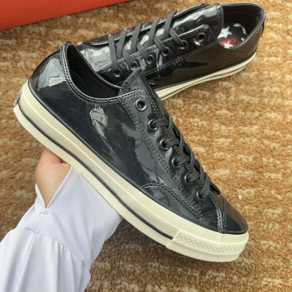 Converse Chuck 70 Ox Black Patent Men's Athletic Shoes 162438C Size 6.5