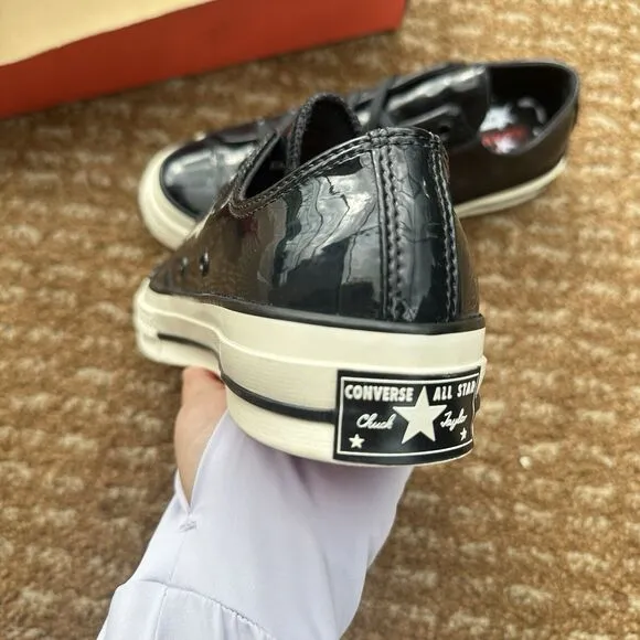 Converse Chuck 70 Ox Black Patent Men's Athletic Shoes 162438C Size 6.5