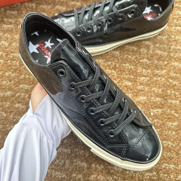 Converse Chuck 70 Ox Black Patent Men's Athletic Shoes 162438C Size 6.5