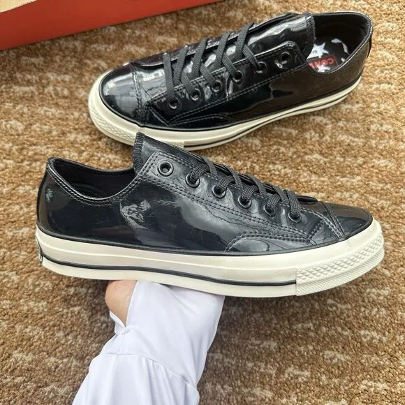 Converse Chuck 70 Ox Black Patent Men's Athletic Shoes 162438C Size 6.5