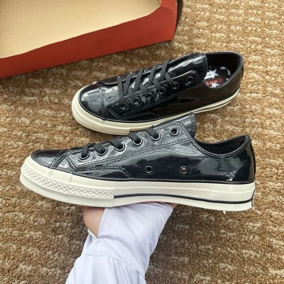 Converse Chuck 70 Ox Black Patent Men's Athletic Shoes 162438C Size 6.5