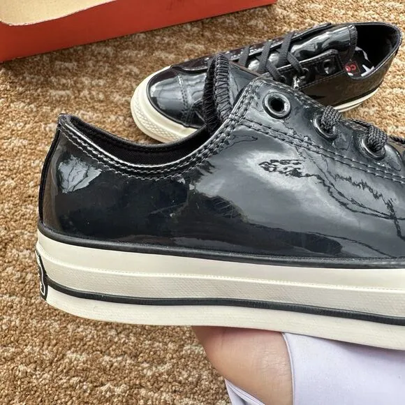Converse Chuck 70 Ox Black Patent Men's Athletic Shoes 162438C Size 6.5
