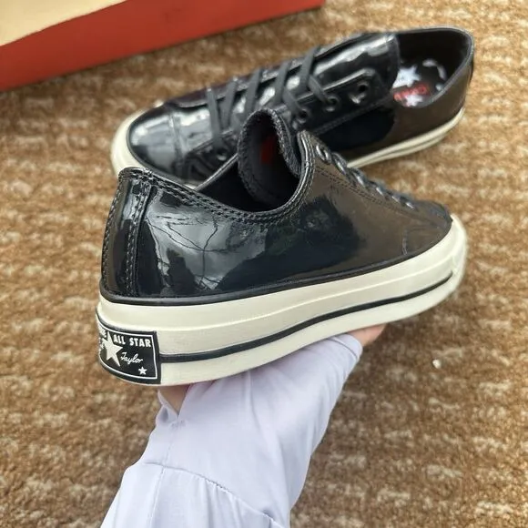Converse Chuck 70 Ox Black Patent Men's Athletic Shoes 162438C Size 6.5
