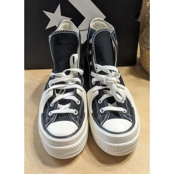 Converse Chuck Taylor All Star Construct Black &amp; White High Top Shoes M10 NIB