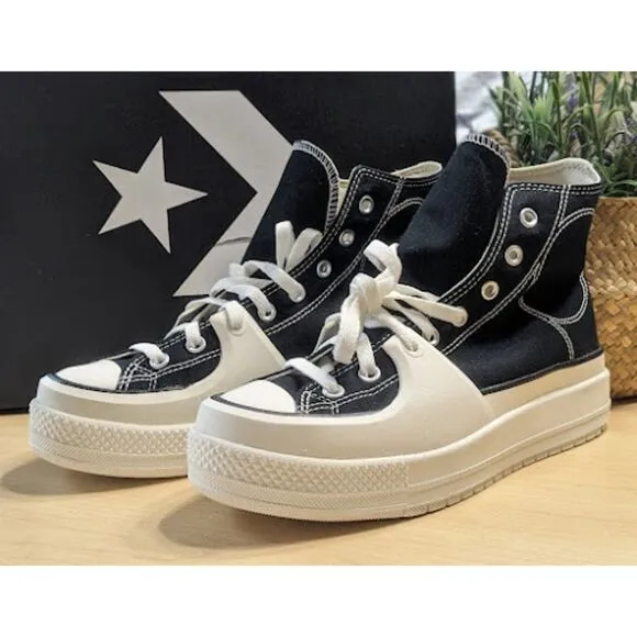 Converse Chuck Taylor All Star Construct Black &amp; White High Top Shoes M10 NIB