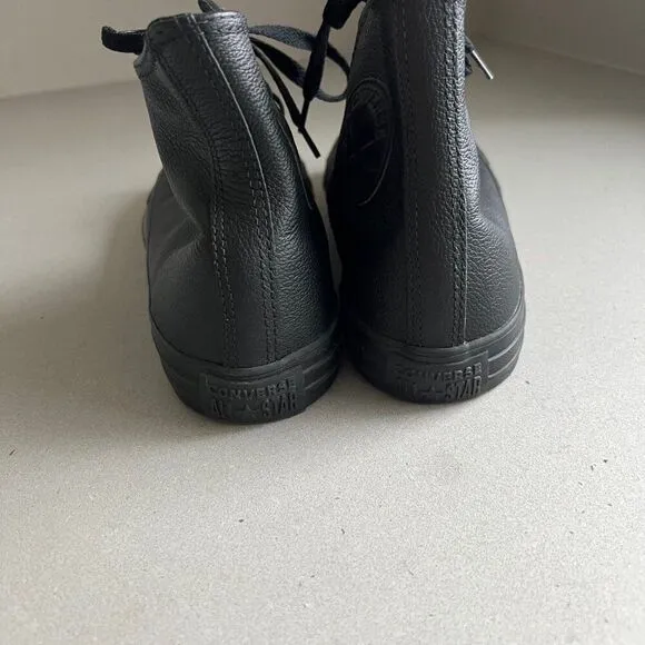 Converse Chuck Taylor All Star Leather High Top Shoes, Black Mono, 8.5M / 10.5W