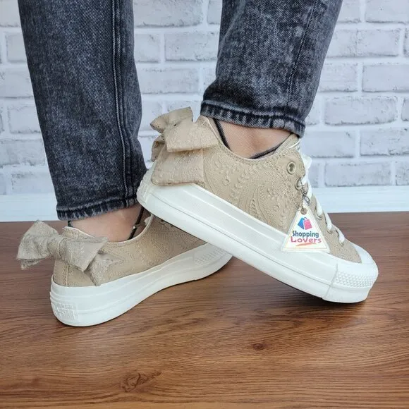 ⭐Converse Chuck Taylor All Star Lift Bow Women's Shoes Sz 8 Embroidered A10246C⭐