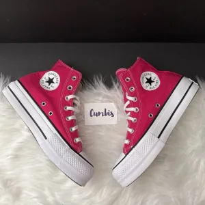 Converse Chuck Taylor All Star Lift Hi Platform Cerise Pink/White Sz W 8 A08822F