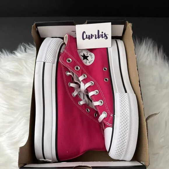 Converse Chuck Taylor All Star Lift Hi Platform Cerise Pink/White Sz W 8 A08822F