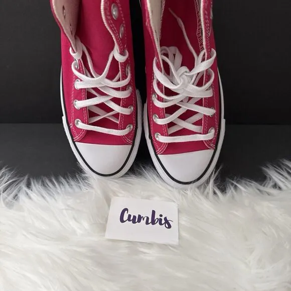 Converse Chuck Taylor All Star Lift Hi Platform Cerise Pink/White Sz W 8 A08822F